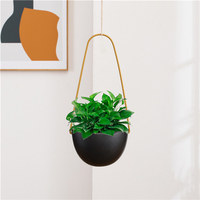 FANGSHENG Pot de fleurs suspendu moderne noir écologique réglable minimaliste en céramique pour plafond XXL pour extérieur