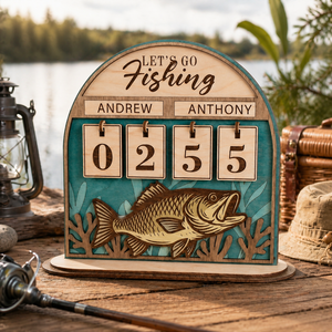Suiviur de prises de pêche en bois avec nom personnalisable, décoration artisanale pour pêcheurs et décoration intérieure - Product Image 3