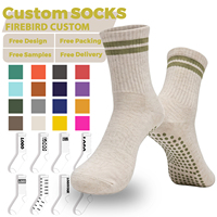 Chaussettes de sport personnalisées avec logo OEM, chaussettes de compression unisexes, chaussettes de sport antidérapantes pour le pilates