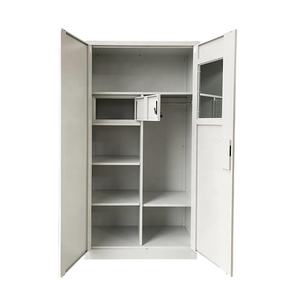 Moderner 2-türiger Kleiderschrank aus Stahl mit Spiegel, Maßgefertigtes Design für das Schlafzimmer, Metallschrank - Product Image 1