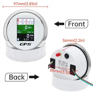 2024 Customized 85mm Digital 5 In 1 0-60MPH NMEA2000 Signal Speedometer