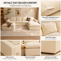 Canapé modulaire moderne avec ottoman, canapé sectionnel en forme de L, canapés nuageux pour salon, ensemble de meubles de luxe pour l'intérieur