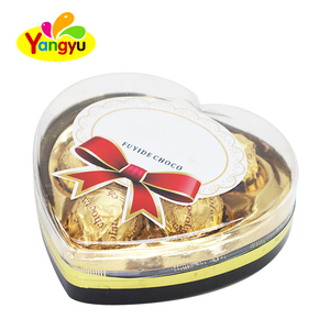 Boîte cadeau en forme de cœur de chocolat aux noisettes enrobée de feuille d'or certifiée Halal, vente en gros - Product Image 3