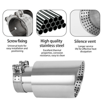 Système d'embout d'échappement de voiture en acier inoxydable lisse DEX, universel, 60 mm, 63 mm, embout de silencieux, VW GTI MK7 Golf7, 1 pièce, tuyaux d'échappement de 1,5 mm