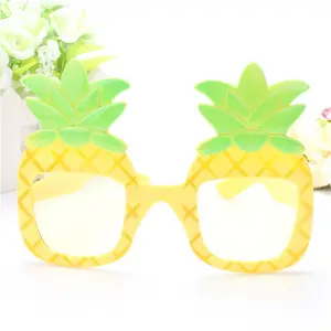 Новинка, тематические очки для вечеринки, веселые солнцезащитные очки с изображением ананаса, кокосового ореха, одежда для летней гавайской пляжной вечеринки
