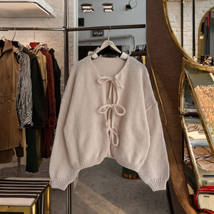 <span class=keywords><strong>Cardigan</strong></span> da <span class=keywords><strong>donna</strong></span> personalizzato autunno inverno, casual, ampio, anti-pilling, tinta unita, con laccio, maglione lavorato a maglia, 100% <span class=keywords><strong>cotone</strong></span> frontale - Product Image 1