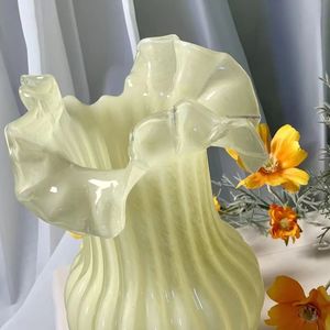 Pleated <strong>Vase</strong> Gentle Purple Decorative Ornaments Living Room <strong>Flower</strong> Arrangement High-end Antique Fenton <strong>Flower</strong> <strong>Vase</strong> - Product Image 4
