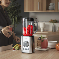RANBEM Mixeur multifonction 3-en-1 en acier inoxydable de 1,5 L avec 3 boutons préréglés, sans BPA, 500 W, usage domestique