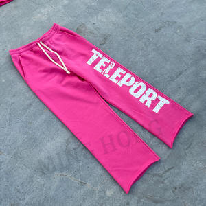 กางเกงวอร์มขายาวมีเชือกผูกสำหรับผู้ชายผ้าคอตตอนพิมพ์ลายสกรีน100% กำหนดได้เองโรงงาน - Product Image 4