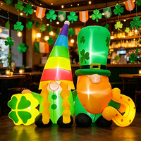 Vente flash : Chapeau gonflable arc-en-ciel pour la Saint-Patrick, trèfle à quatre feuilles lumineux, décorations gonflables personnalisables