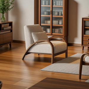 Sillón Individual Minimalista Nórdico, Tapizado Suave, para Sala de Estar o Dormitorio, Estilo Wabi Sabi, Casual, para Hotel o Casa de Huéspedes - Product Image 2