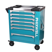 Caja de Herramientas Profesional Clásica de Acero Inoxidable con 7 Cajones, Carro de Almacenamiento de Herramientas para Taller, Alta Calidad