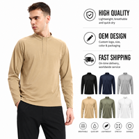Magliette da Corsa a Manica Lunga con Mezza Zip, Design OEM ODM, Tessuto Elastico Traspirante ad Asciugatura Rapida, Alta Qualità, Logo Personalizzato