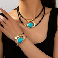 Ensemble de bijoux en acrylique en forme d'escargot spirale style bohème, collier et bracelet pour femmes, élégant et très vendu