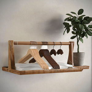 Perchas Clásicas de Madera de un Solo Nivel, Multifuncionales, con Acabado Lacado, Ecológicas, para Armario, Sala de Estar, Tienda de Ropa - Product Image 3