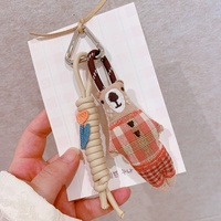 Porte-clés et pendentif personnalisable en tissu style coréen Ins Wind, écologique, recyclable, multi-usage, en forme de champignon, pour sac