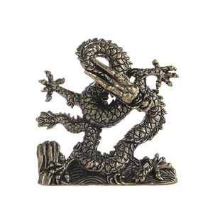 Ornement en métal en forme de dragon du zodiaque, lot de plusieurs pièces, décoration de bureau Feng Shui pour la maison, le bureau, cadeau - Product Image 5