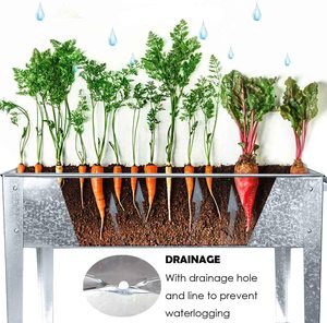 กระบะปลูกผักแบบตั้งพื้น,ทำจากเหล็กชุบสังกะสีกล่องปลูกต้นไม้ยกขากลางแจ้ง - Product Image 5