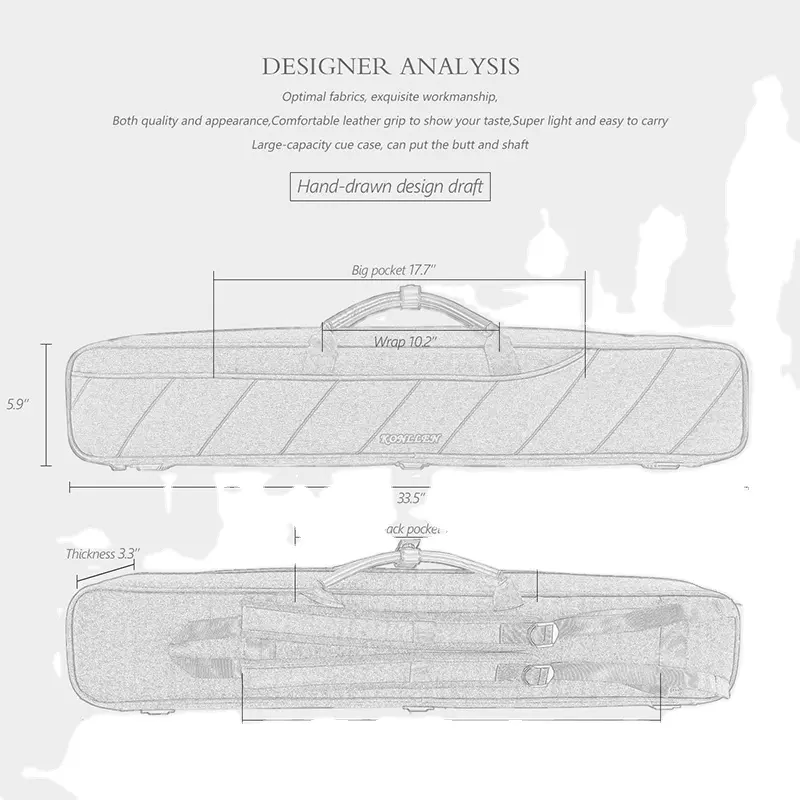 Gratis Monster Professionele Waterdichte 3b 4S Biljart Keu Tas Met Schouderriem Zachte Snooker Cue Case