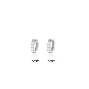 Pendientes Pequeños Redondos para Mujer, Diseño Brillante en Fila, Joyería Minimalista de Moda para Cartílago - Product Image 6