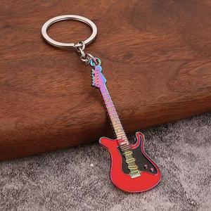 Llavero de guitarra metálico vintage Y2K al por mayor con purpurina, mosquetón retro estilo <span class=keywords><strong>milenio</strong></span> brillante, llavero de moda estilo caricatura - Product Image 2