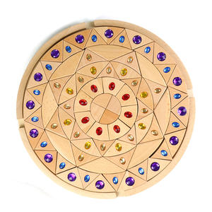 Blocs de construction en <span class=keywords><strong>bois</strong></span> <span class=keywords><strong>Mandala</strong></span> Creative Sun Jewel pour enfants - Ensemble de puzzles éducatifs pour enfants Blocs arc-en-ciel intelligents Jouet éducatif - Product Image 3