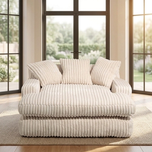 <span class=keywords><strong>Chaise</strong></span> <span class=keywords><strong>longue</strong></span> ottoman en tissu velours côtelé surdimensionné, confortable, avec assise épaisse, fauteuil inclinable, canapé pour chambre à coucher - Product Image 3