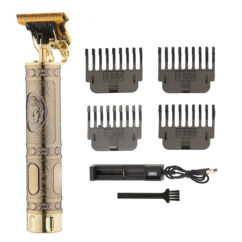 Amazon Hot Sale Zero-Cut Blade Buddha Head Men's Beard Trimmer Haircut Lithium Battery 2 in 1 Electric Hair Clippers&Trimmer