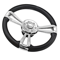 Volant de bateau en acier inoxydable neuf avec mousse PU noire, volant marin de 13,5 pouces