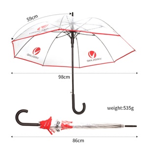 Transparent Unisex Ergonomic Handle Men Woman Straight Umbrella Comfortable Grip Straight Umbrella - Product Image 4