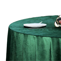 Nappe élégante en velours vert foncé rouge vin, couleur unie, ronde, 100% polyester, pour mariage, hôtel, usage domestique
