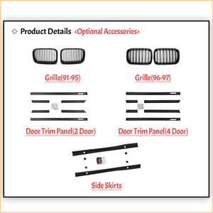 Piezas de Repuesto para Automóviles BMW E36, Kit de Carrocería <span class=keywords><strong>M3</strong></span> para Parachoques Trasero, Panel de Recubrimiento de Puerta - Product Image 3