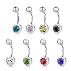 <span class=keywords><strong>Piercing</strong></span> all'<span class=keywords><strong>Ombelico</strong></span> in Acciaio Inox 316L con Cristalli, Gioielli Trendy Unisex per Bambini e Matrimoni - Product Image 3