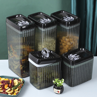 Ensemble de 6 pots alimentaires transparents et hermétiques pour stockage des aliments, ustensiles de cuisine pour céréales avec couvercle d'ouverture à verrou