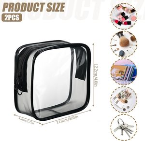 Hot Sale Portable Transparent PVC Cosmetic Bag Travel <b>Toiletry</b> <b>Storage</b> Bag Unisex <b>Storage</b> Bag with Custom Logo - Product Image 2