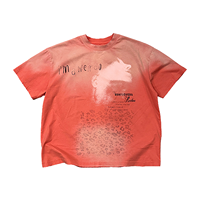 Kaos Pria Wanita Motif Semangka Merah Rusak Bersampul Tulisan Grafis, Pour Hommes Custom Oversized