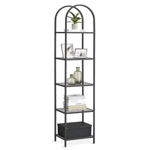 <span class=keywords><strong>VASAGLE</strong></span> <span class=keywords><strong>Étagère</strong></span> multifonctionnelle à livres avec cadre en acier doré pour la maison, la boutique et les plantes. - Product Image 1