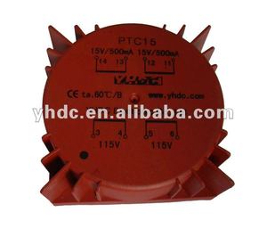 YHDC 15VA ดับเบิ้ล 110V/115V/110V อินพุต ดับเบิ้ล 7V/9V/12V/15V/18V/22V เอาต์พุต AC การใช้งานเสียง PCB หม้อแปลงไฟฟ้าแบบวงแหวน PTC15 - Product Image 2