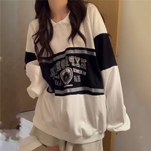Sudaderas estampadas para mujer, holgadas, de manga larga, estilo Harajuku, ropa de calle elegante, estilo coreano preppy de otoño para estudiantes - Product Image 3
