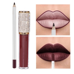 Delineador de Labios y Brillo Labial 2 en 1 al por Mayor de Marca Privada, Resistente al Agua, Vegano, Acabado Mate y Terciopelo, Set de Brillo Labial y Delineador de Labios - Product Image 4