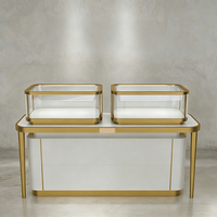 Vitrine de présentation de bijoux et de montres en acier inoxydable haut de gamme, personnalisée, verrouillable, design de magasin pour les bijouteries