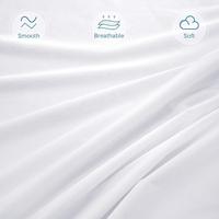 Housse de matelas 100 % imperméable à 6 côtés avec fermeture éclair intégrale, respirante, silencieuse, en polyester tricoté, pour usage hôtelier