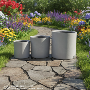 Maceta de arcilla de fibra de jardín <span class=keywords><strong>salvaje</strong></span> redonda de alta calidad, estilo minimalista, recubierta de polvo para interior/exterior - Product Image 5