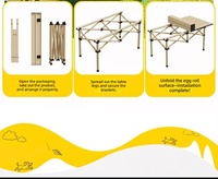 Table de camping portable moderne, légère et pliable, en acier inoxydable, idéale pour le camping, la salle de sport et les activités de plein air, avec sièges intégrés.