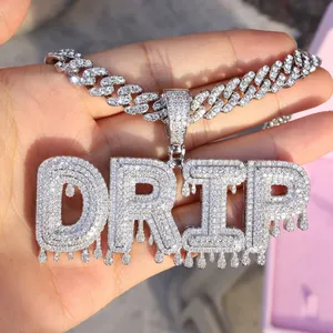 Custom Pass Diamond Tester Charm Necklace 18k Men Jewelry Iced Out 925 Silver Hip Hop VVS Moissanite Pendant Letter Name Pendant