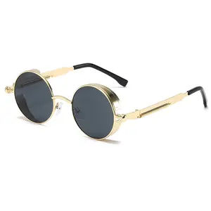 Steampunk round fashion occhiali da sole novità 2020 donne designer retro produttore unico tonalità metalliche occhiali da sole donna 58028