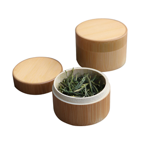 Pot à épices à couvercle en bois pur écologique de taille personnalisée bocaux en bois et en <span class=keywords><strong>bambou</strong></span> boîte à thé accessoires pour café et thé - Product Image 4