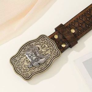 <span class=keywords><strong>Cinturones</strong></span> de Cuero PU Estilo Vaquero Occidental <span class=keywords><strong>para</strong></span> <span class=keywords><strong>Hombre</strong></span> y Mujer JULUN, con Hebilla Grabada con Diseño Floral Vintage, Estilo Moderno <span class=keywords><strong>para</strong></span> Jeans - Product Image 6