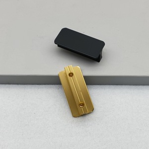 Aluminum Alloy Cabinet Door Handle 32 Hole Rectangle Minimalist Style For TV Cabinet Bedside Table Durable <b>Black</b> Gold - Product Image 2