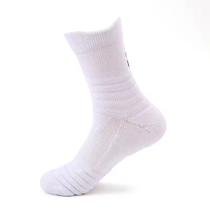 Cheap Solid Color <b>Running</b> Men Arch Support Cushion <b>Padded</b> Sport Crew Custom Basketball Socks High Quality Wholesale - Product Image 4